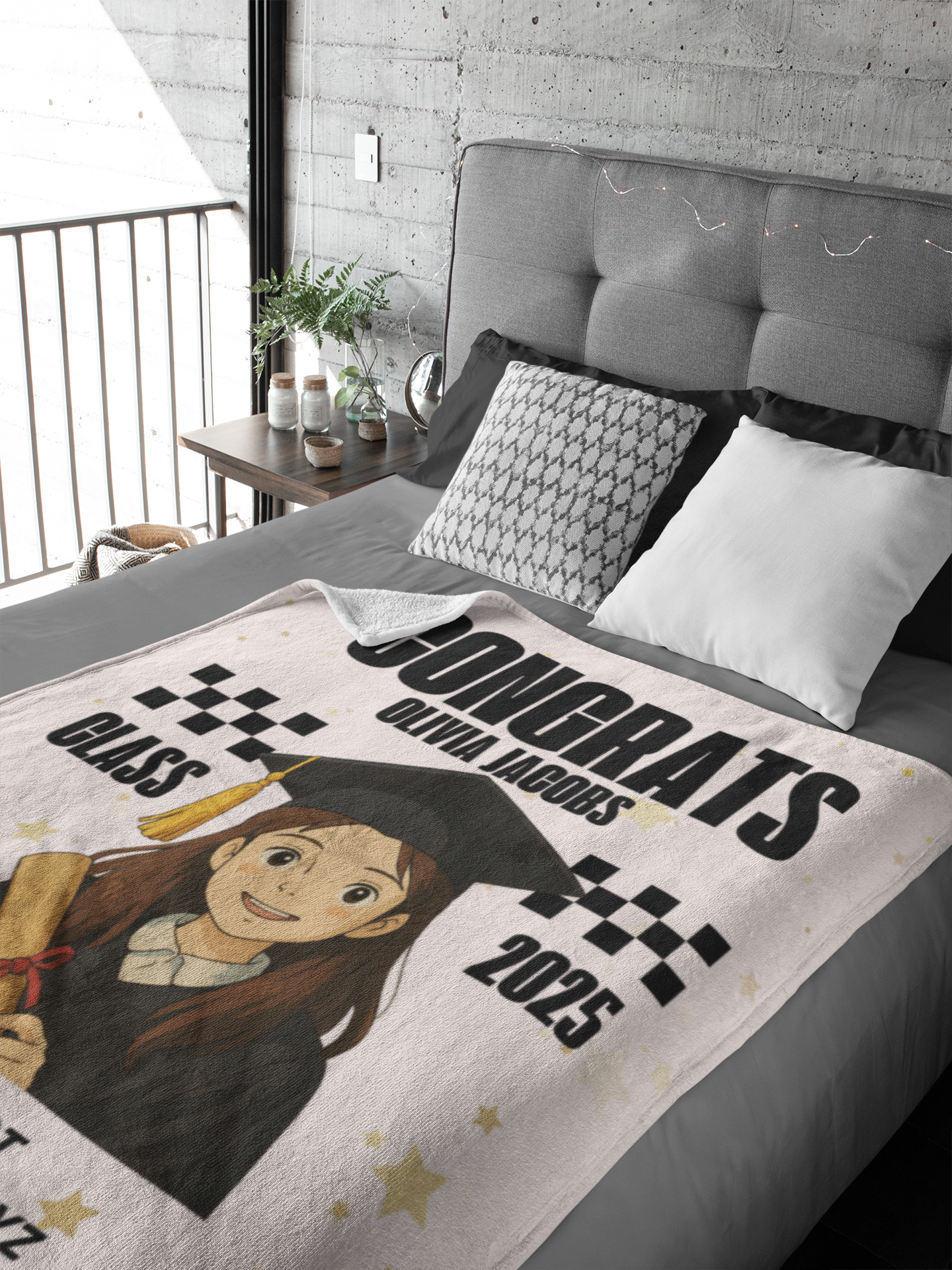 Ghibli Photo and Name Graduation Blanket 2025 | #5