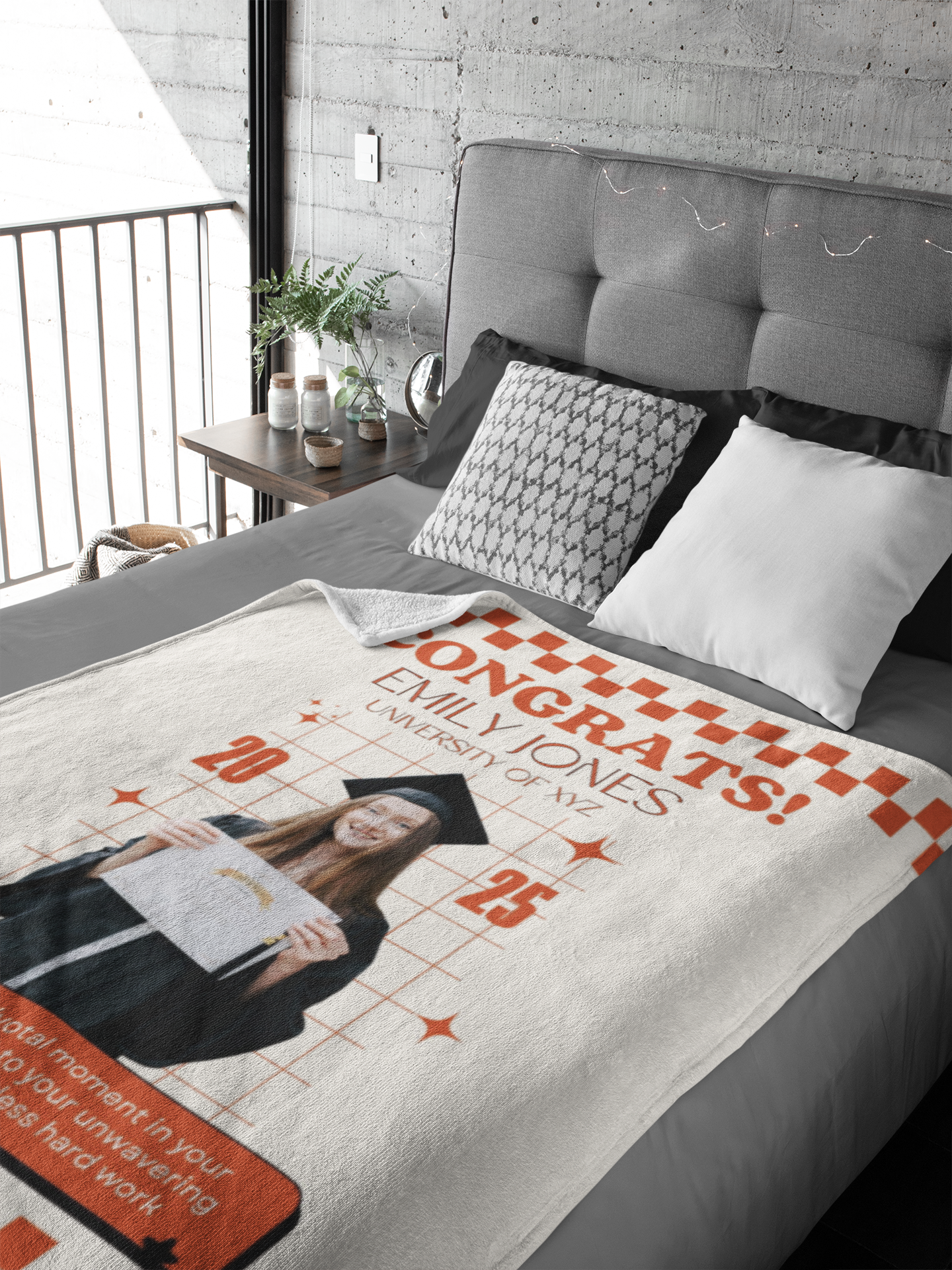 Custom Name and Photo Graduation Blanket 2025 | #8