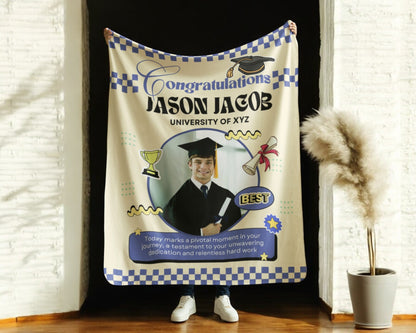 Custom Name and Photo Graduation Blanket 2025 | #3