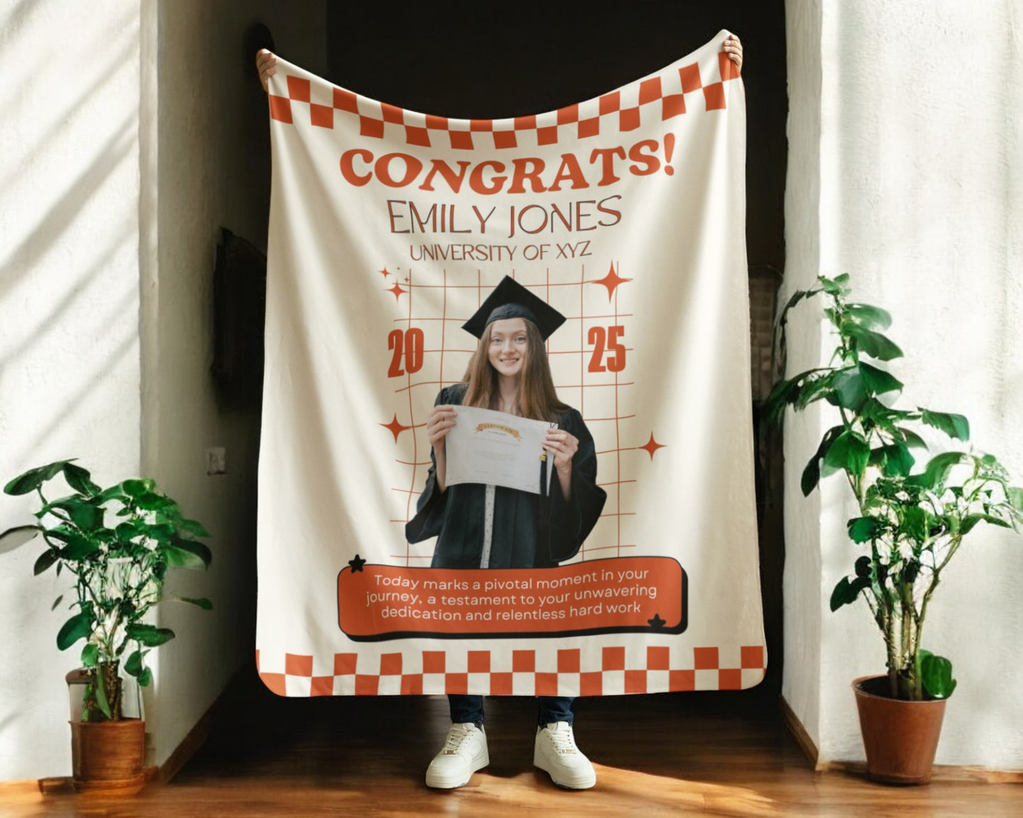 Custom Name and Photo Graduation Blanket 2025 | #8