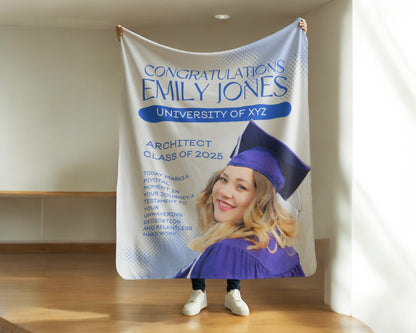 Custom Name and Photo Graduation Blanket 2025 | #6