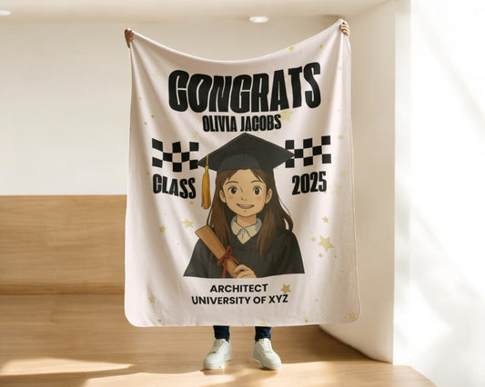 Ghibli Photo and Name Graduation Blanket 2025 | #5