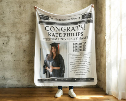 Newspaper Name and Photo Graduation Blanket 2025 | #1