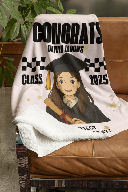 Ghibli Photo and Name Graduation Blanket 2025 | #5