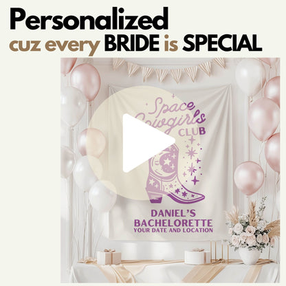 Space Cowgirls Bachelorette Banner– Custom Bach Décor | #14
