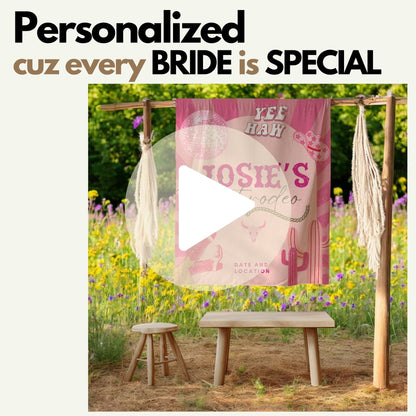 Pink Cowgirl Bachelorette Banner– Custom Bach Décor | #16