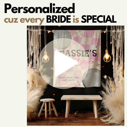 Trendy Disco Bachelorette Banner– Custom Bach Décor | #25