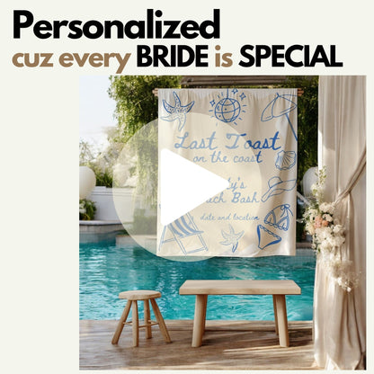 Pool Party and Beach Bachelorette Banner – Custom Bach Décor | #04