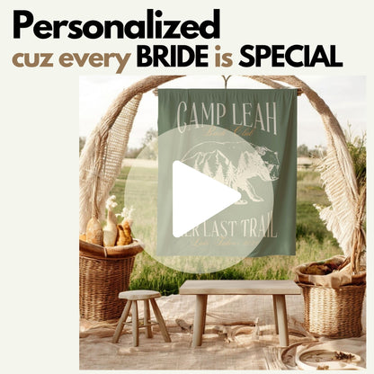 Camp & Hiking Bachelorette Banner – Custom Bach Décor | #67