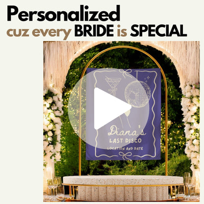 Disco Cocktail Bachelorette Banner – Custom Bach Decor for Sparkles, Cocktails & Groovy Vibes