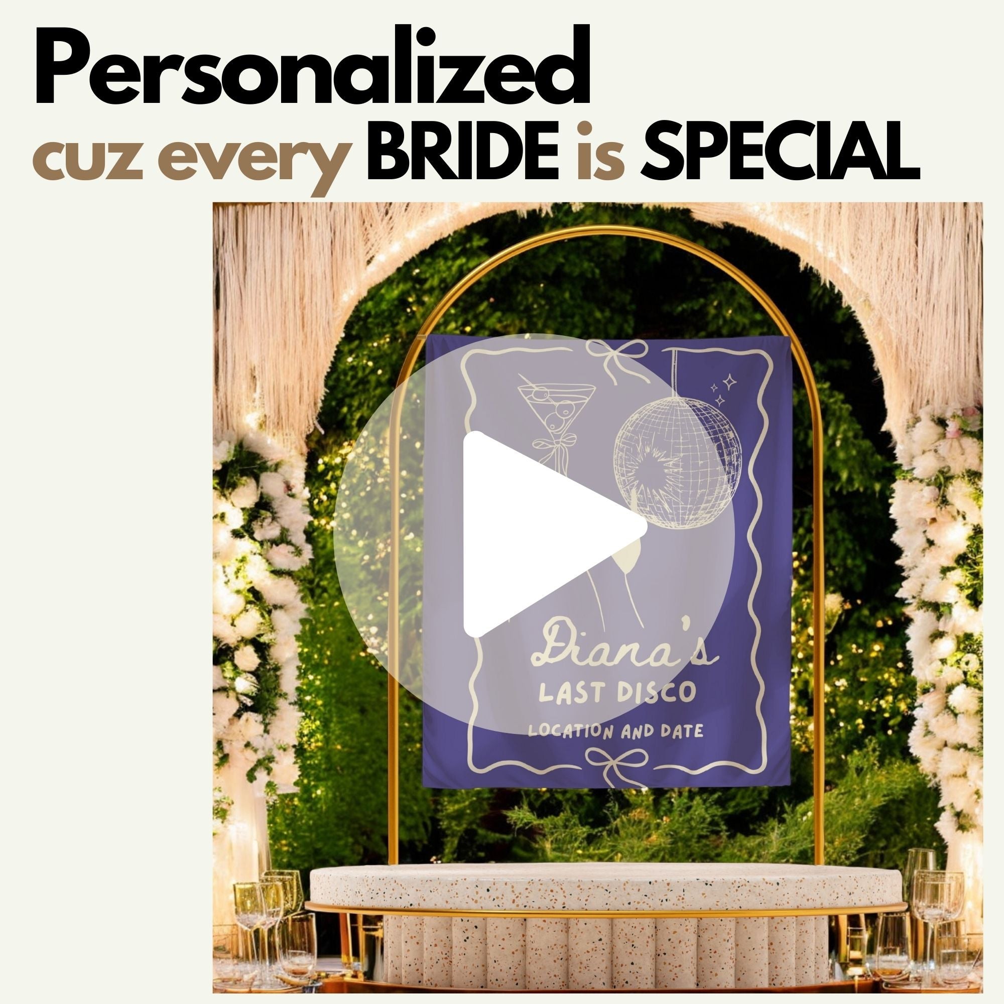 Disco Cocktail Bachelorette Banner – Custom Bach Decor for Sparkles, Cocktails & Groovy Vibes