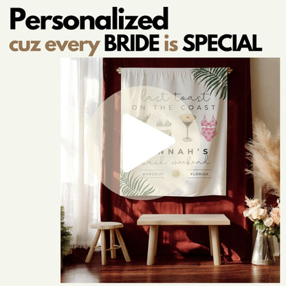 Beach and Pool Bachelorette Banner – Custom Bach Décor | #09