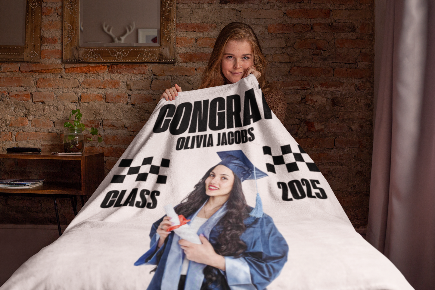 Custom Name and Photo Graduation Blanket 2025 | #4