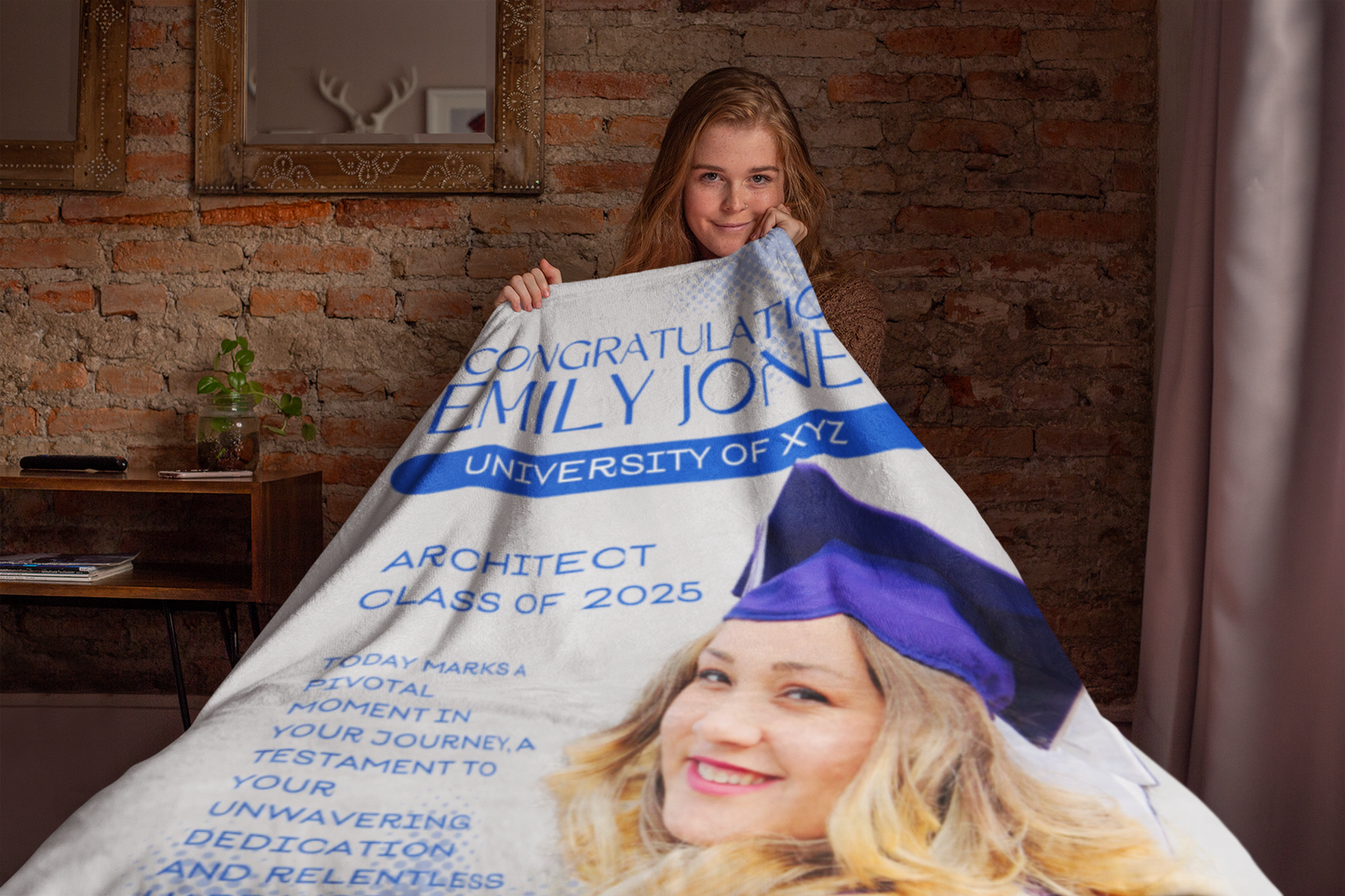 Custom Name and Photo Graduation Blanket 2025 | #6