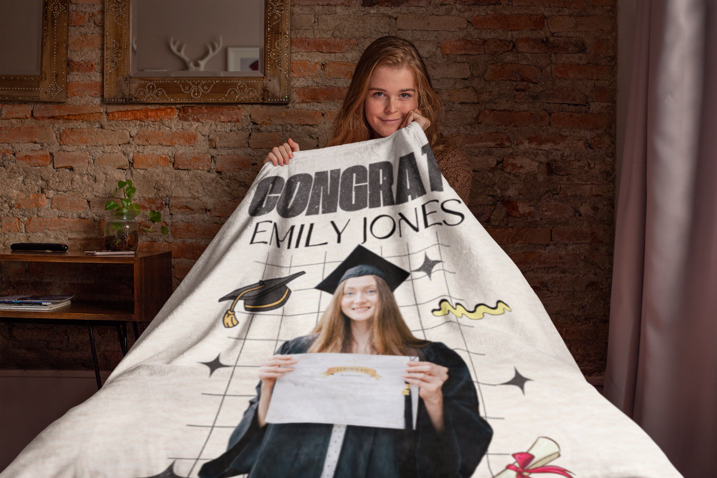 Custom Name and Photo Graduation Blanket 2025 | #7