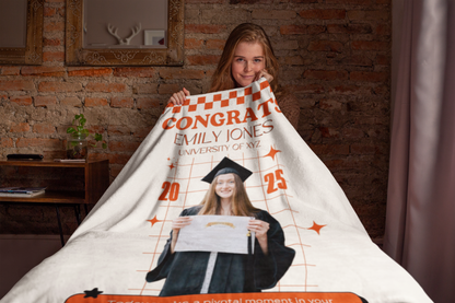 Custom Name and Photo Graduation Blanket 2025 | #8